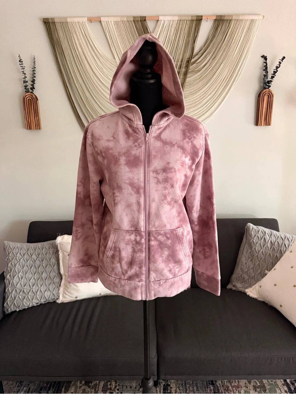 3/$25 Old Navy Pink Tie-Dye Zip Hoodie for Kids Sz 14-16